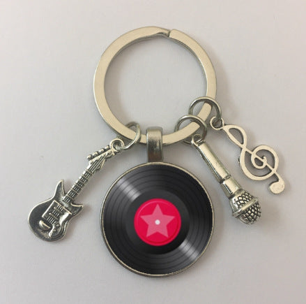卸売ビニールレコードレトロ蓄音機ガラスメタルキーホルダー